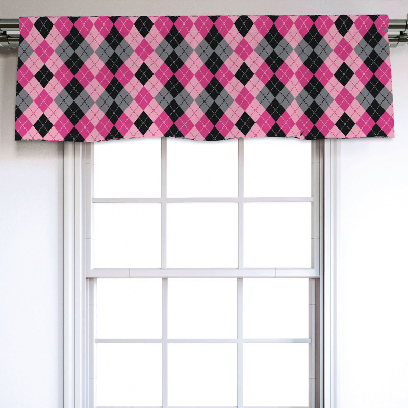 Sateen Geometric Ruffled Window Valance