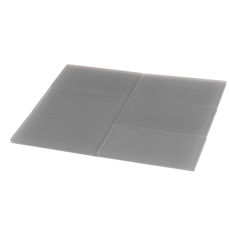 3"X 6" Matte Finished Glass Subway Tile, Dark Gray