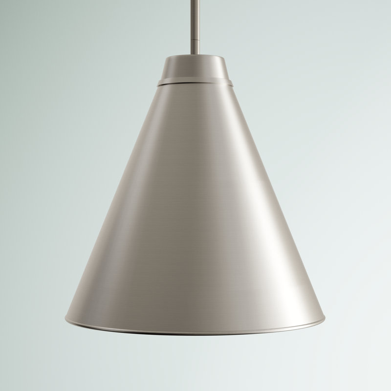 Haveman 1-Light Dimmable Adjustable Length Pendant, Brushed Nickel, 27" H x 24" W x 24" D