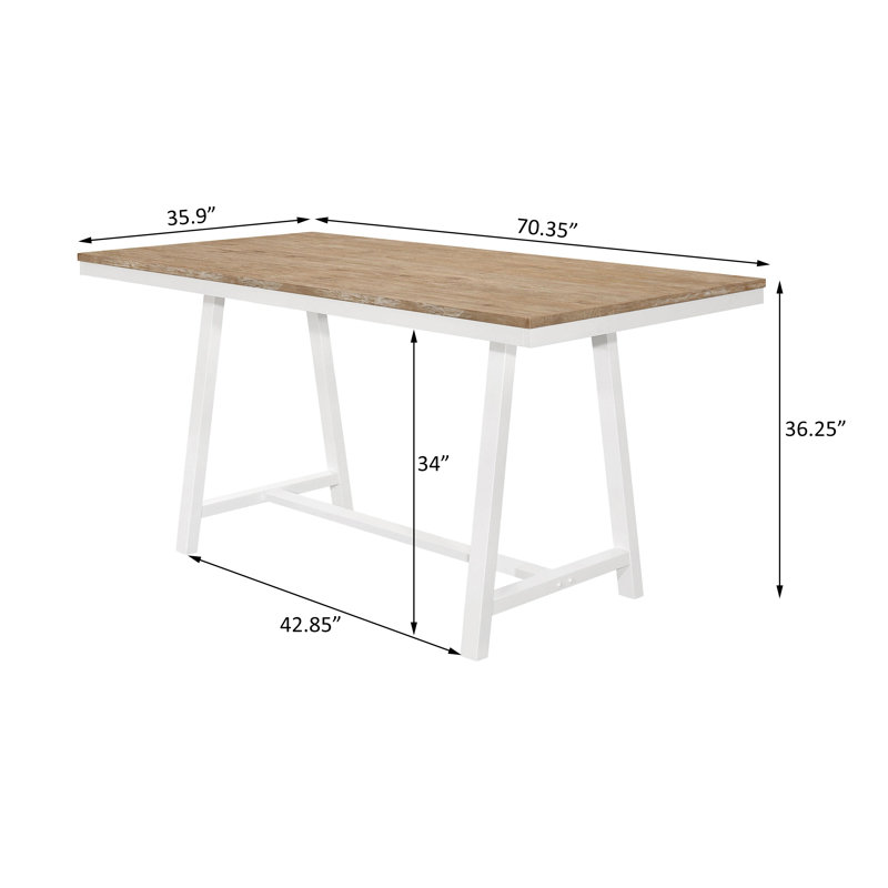 Rectangular Counter Height Dining Table Brown