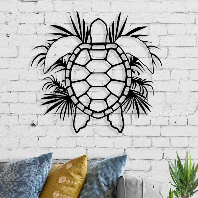 Décoration murale en métal moderne sea turtle