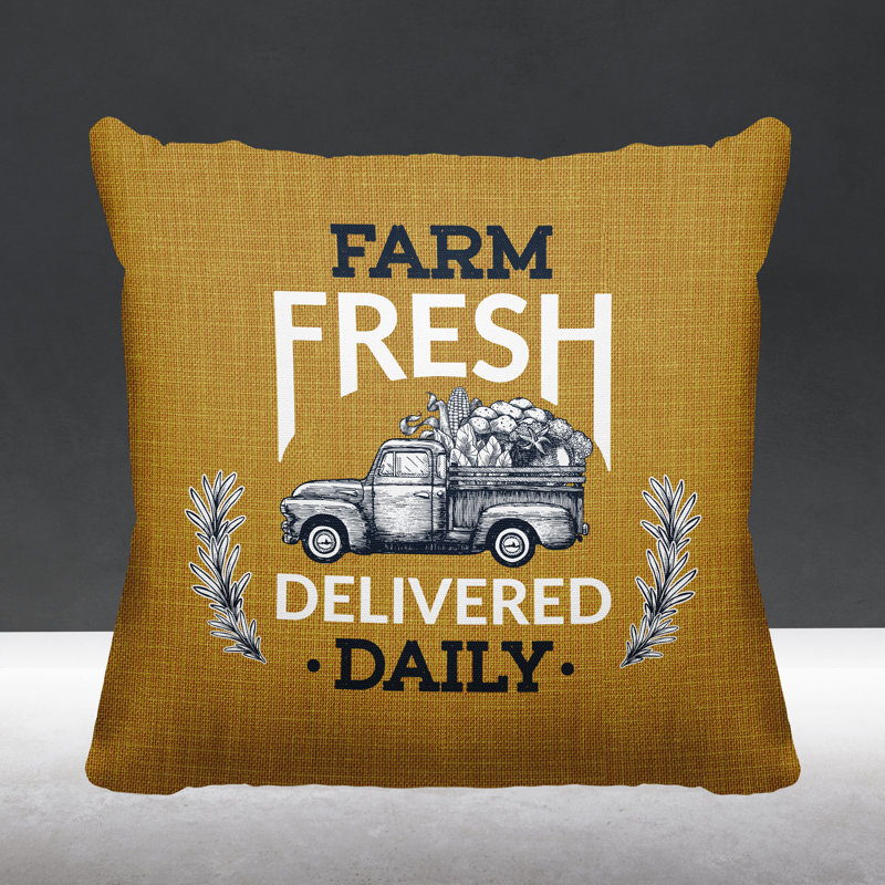 Coussin intérieur / extérieur Ringo Farm, L 19 po x H 19 po, Or
