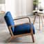 Fauteuils d'appoint classiques de style moderne du milieu du siècle pour salon ou chambre, fauteuil à structure ouverte avec finition espresso avec rembourrage moelleux et tissu-1496607572