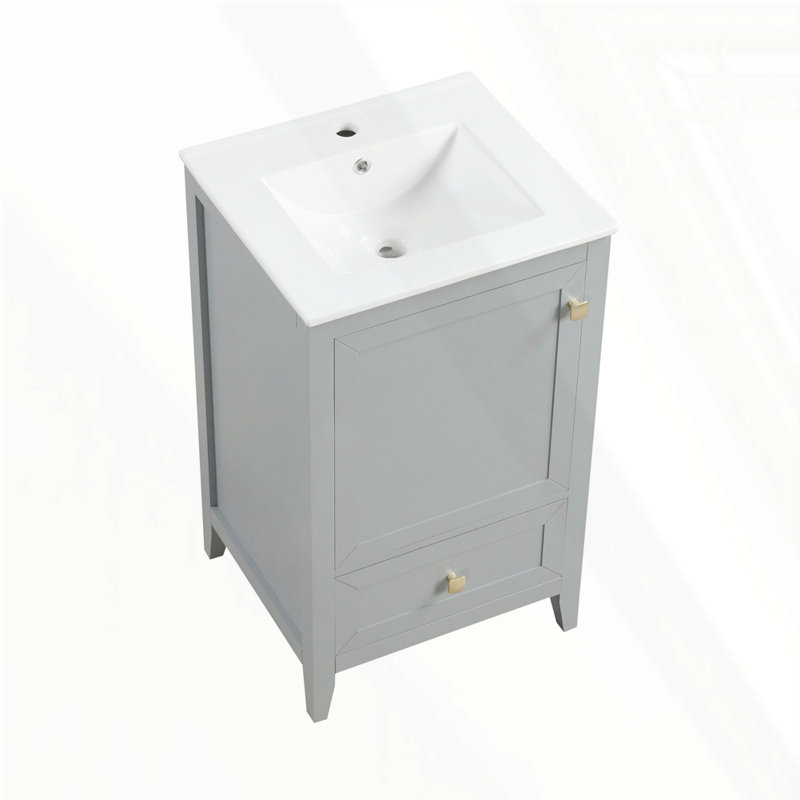 Meuble-lavabo de 20 po avec lavabo, Gris