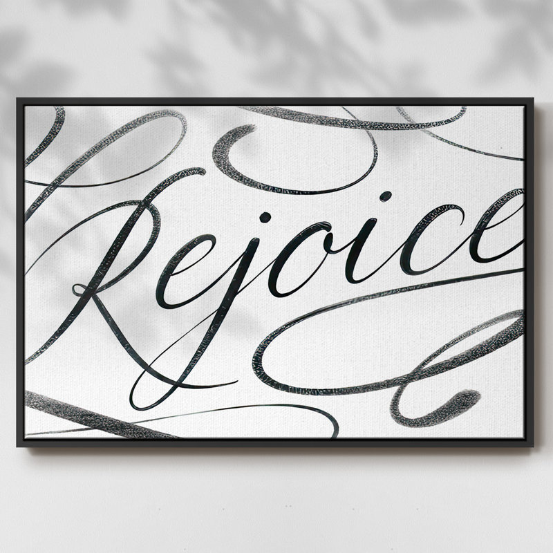 Rejoice, reproduction d'art sur toile, Cadre noir, Noir, H 25 po x l 37 po x P 1,5 po