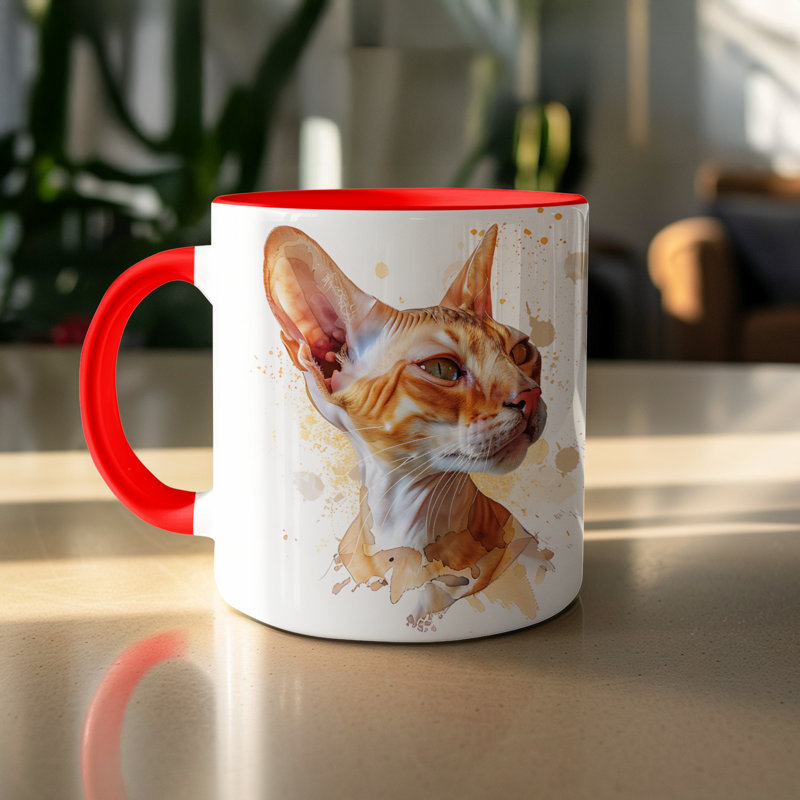 Ceramic Coffee Mug, Red, 4