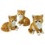 Mini triplets de chatons tabby, statues de chat