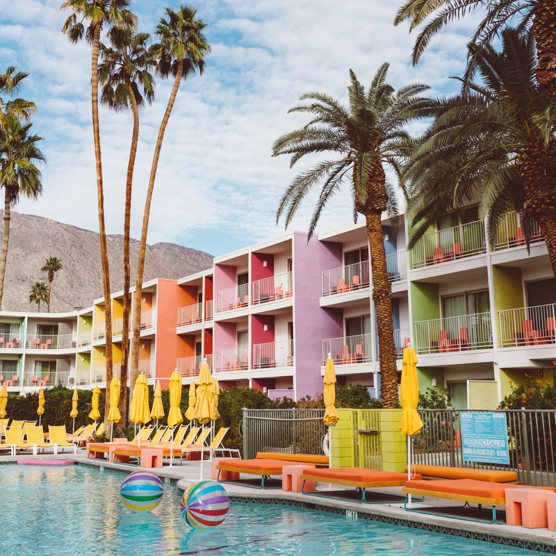 Palm Springs Pool Day VII by Bethany Young Photography, 12" H x 12" W x 0.75" D, Black Single Picture Framed, Yes
