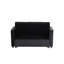 Causeuse convertible en velours noir l 53,5 po avec capitonnage et poches latérales