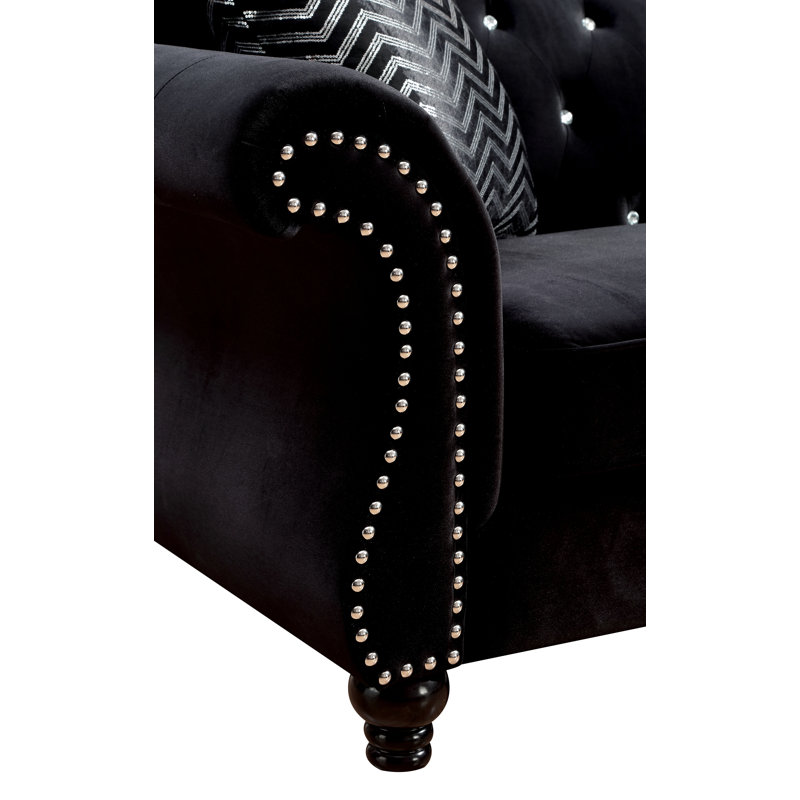 Canapé modulaire de 98,5 po Renato, Noir