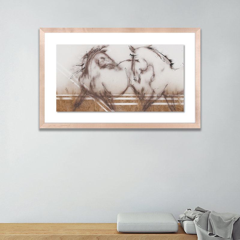 Two Horses Print by Donna Bernstein, Natural, 15" H x 24" W x 1.5" D