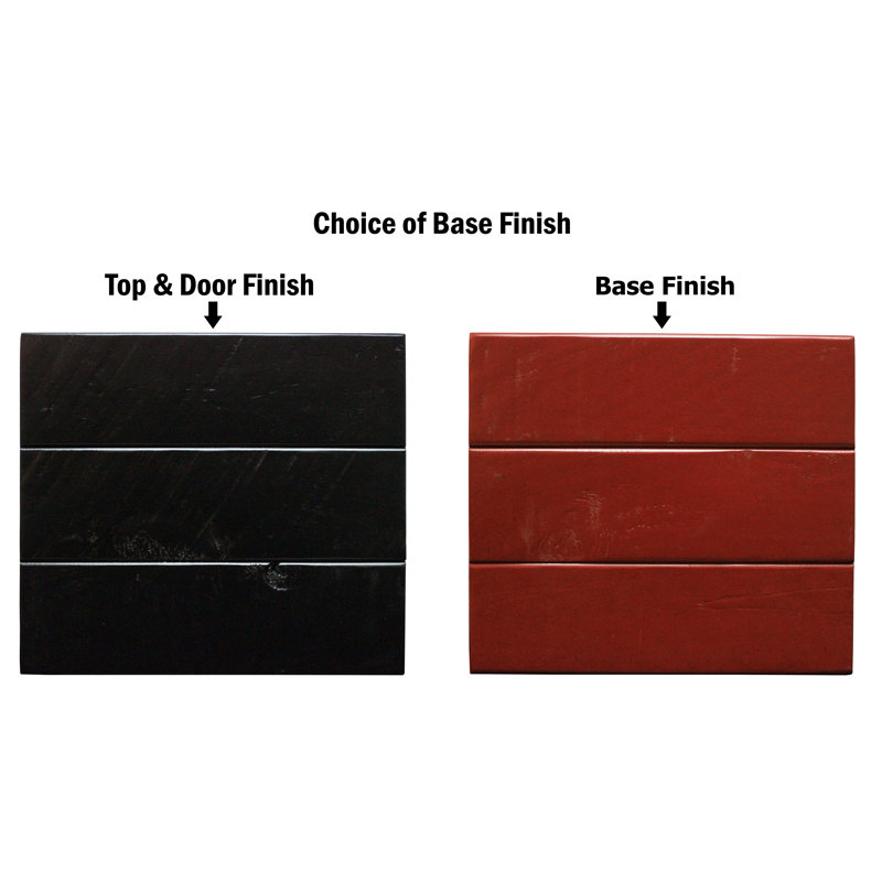 Hanspeter 74.5'' Kitchen Pantry, Antique Black/Burnt Red