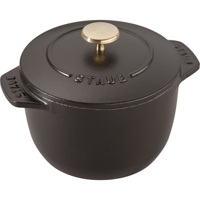 Charming Petite Matte Black Cast Iron French Oven