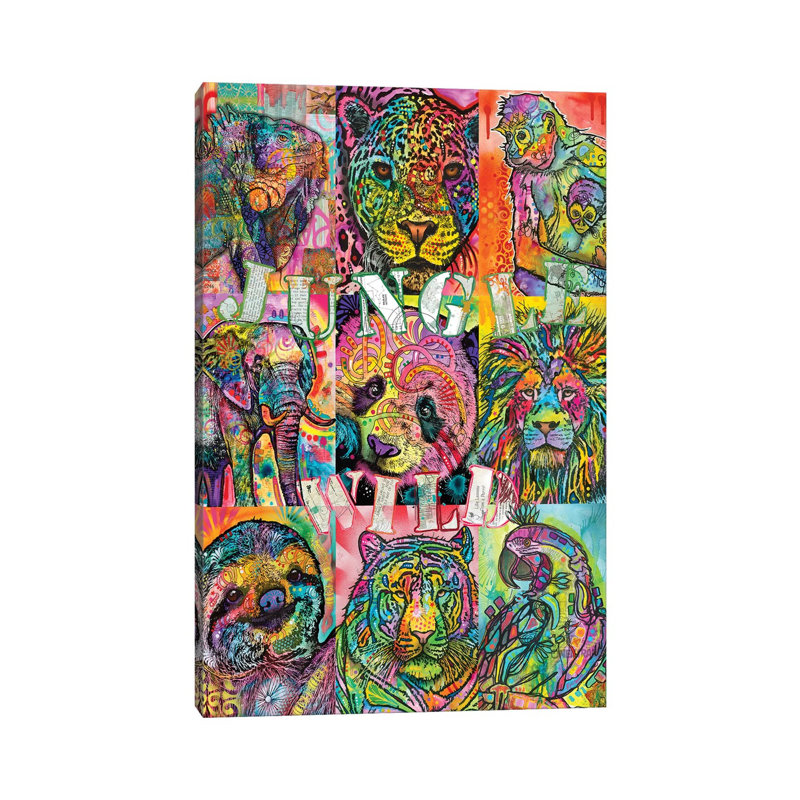 Nine Up Of Jungle Wild 1 Piece Wrapped Canvas Wall Art, 66.04 cm H x 45.72 cm W x 1.91 cm D