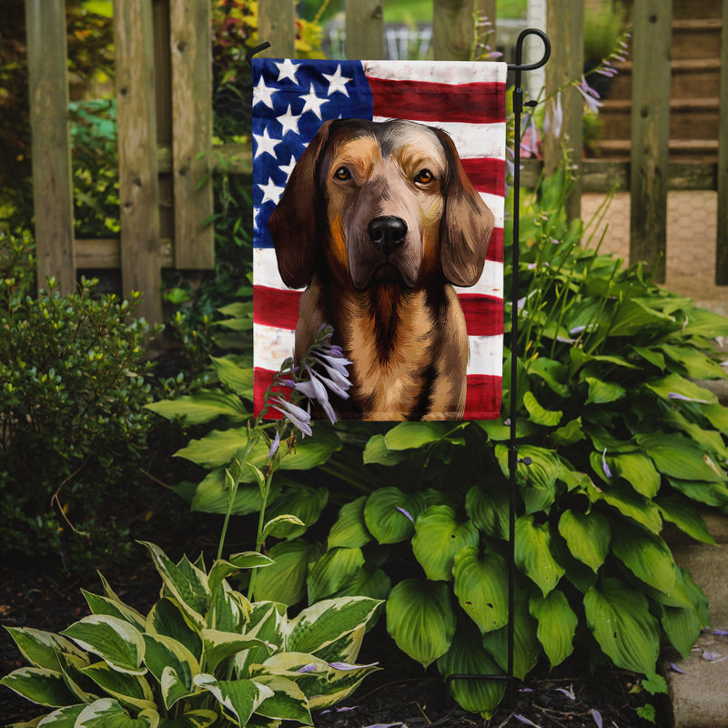 Polyester à 2 côtés 15 x 11 po drapeau de jardin, Basset des Alpes