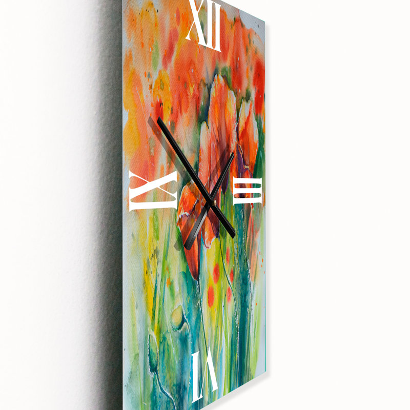 Horloge murale «Blossoming Poppies V», Petit