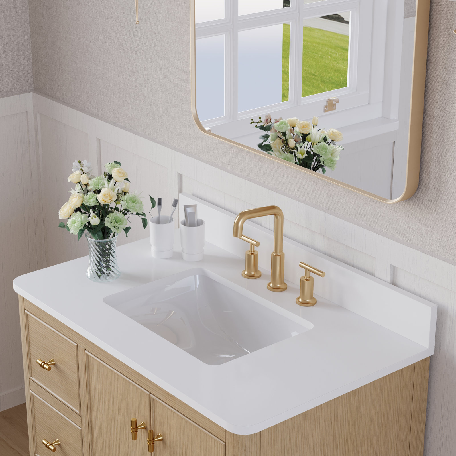 Kingsley 36" Oak Single Bathroom Vanity