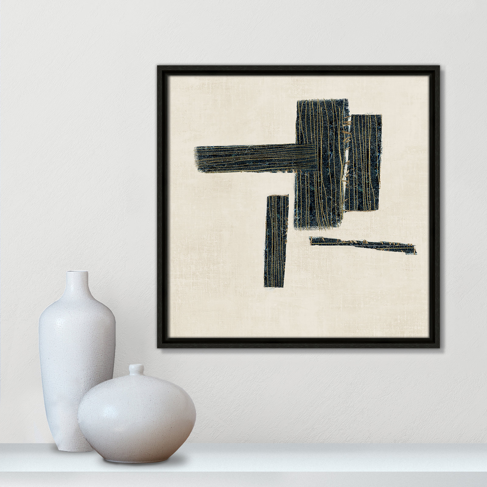 Stiched II Print by , Espresso, 17.5" H x 17.5" W