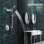 Robinet de douche mural pour salle de bain GT, barre murale fixe avec crochets, robinet à réglage de la hauteur, ensemble de garniture avec valve brute, nickel brossé-129345898
