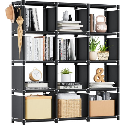 Book Shelf, 18 Cube Storage Organizer, DIY Bookcase, Metal Cube Bookshelf, Cubbies Closet Storage Organizer Shelves For Bedroom,Living Room,Home,Office
