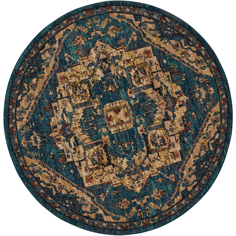 Floral Indoor Rug, Round 7'5"