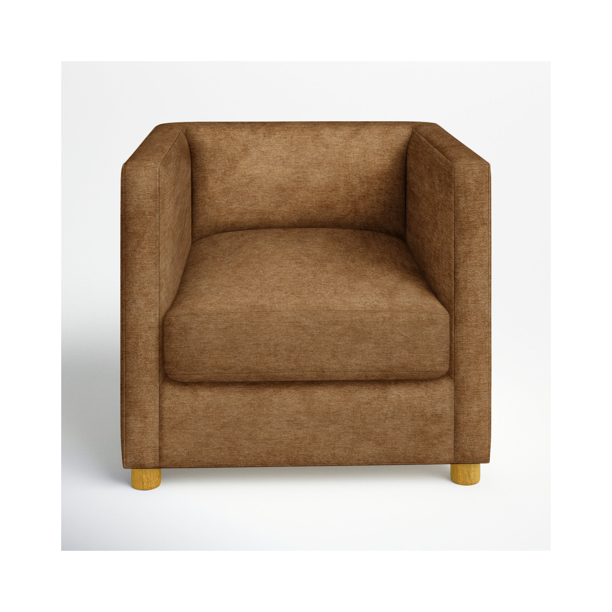 Emilie Upholstered Chair and a Half, Nave Bark Performance Distressed Velvet, Oak