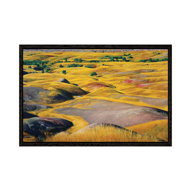 Badlands Prairie 1 Piece Wall Art on Canvas, 66.04 cm H x 45.72 cm W, Black Framed