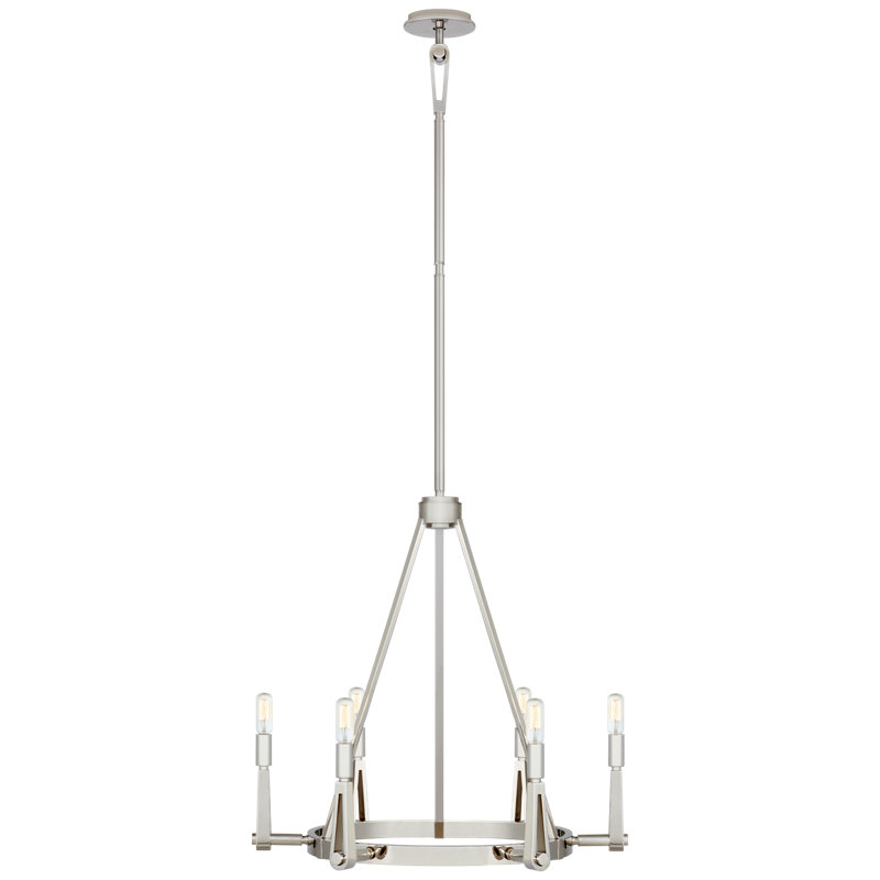 Thomas O'Brien Alpha 6 - Light Chandelier, Polished Nickel