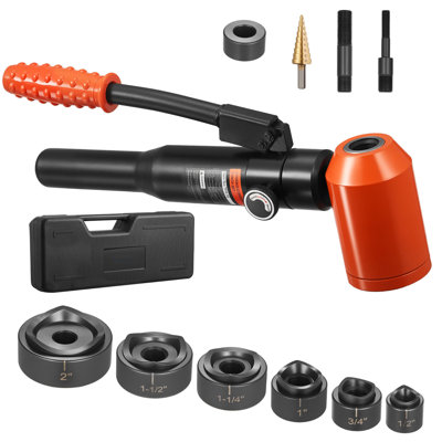 Ensemble de poinçonnage Knockout, ensemble de poinçonnage hydraulique de 10 tonnes, trousse d'outils KO de 1/2 po à 2 po, trousse d'outils KO avec 6 matrices pour armoires électriques en métal, armoires de commande électrique, armoires de commande