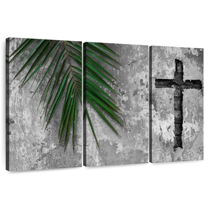 Adella Grunge Cross, 36" H x 57" W
