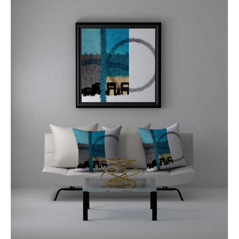 Abstract Throw Pillow, 18" H x 18" W