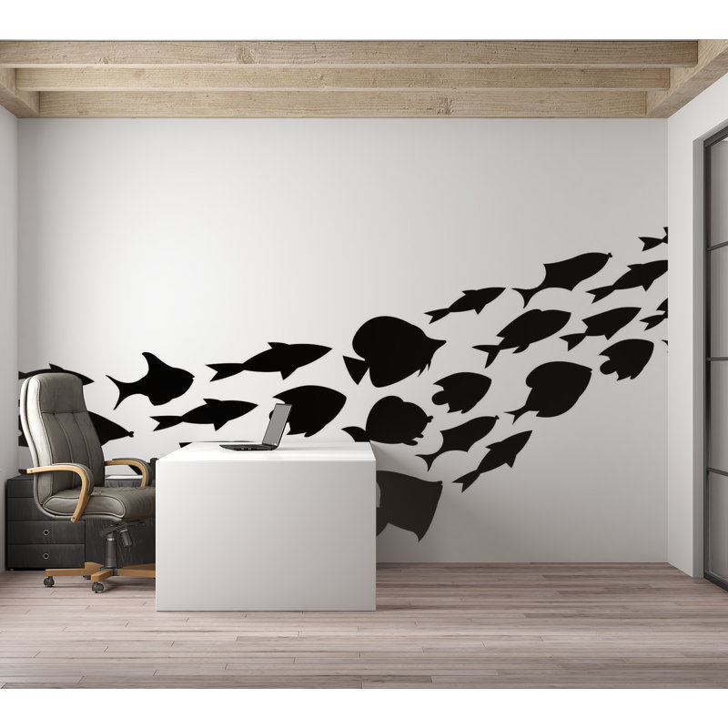 Papier peint de qualité supérieure - Silhouette de poisson, L 40 po x l 60 po
