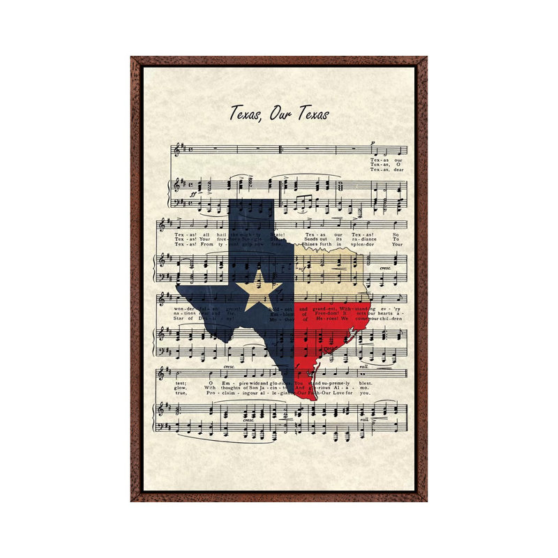 Texas, Our Texas - Print on Canvas, Classic Brown Wood Framed, 66.04 cm H x 45.72 cm W