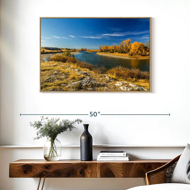 Missouri River Trail, Cadre flottant en bois naturel, 37 po x 25 po