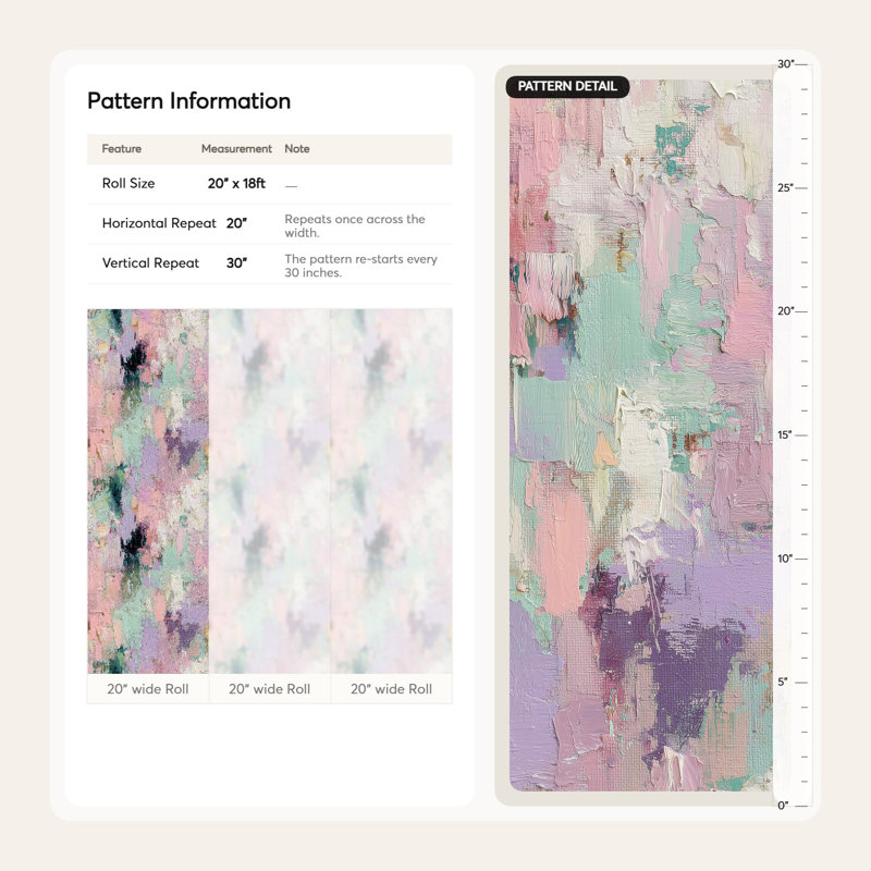 Abstract Wallpaper Pastel Textured Removable Wall Decor