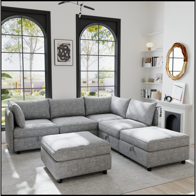 Modular Sectional Sofa with Storage for Living Room