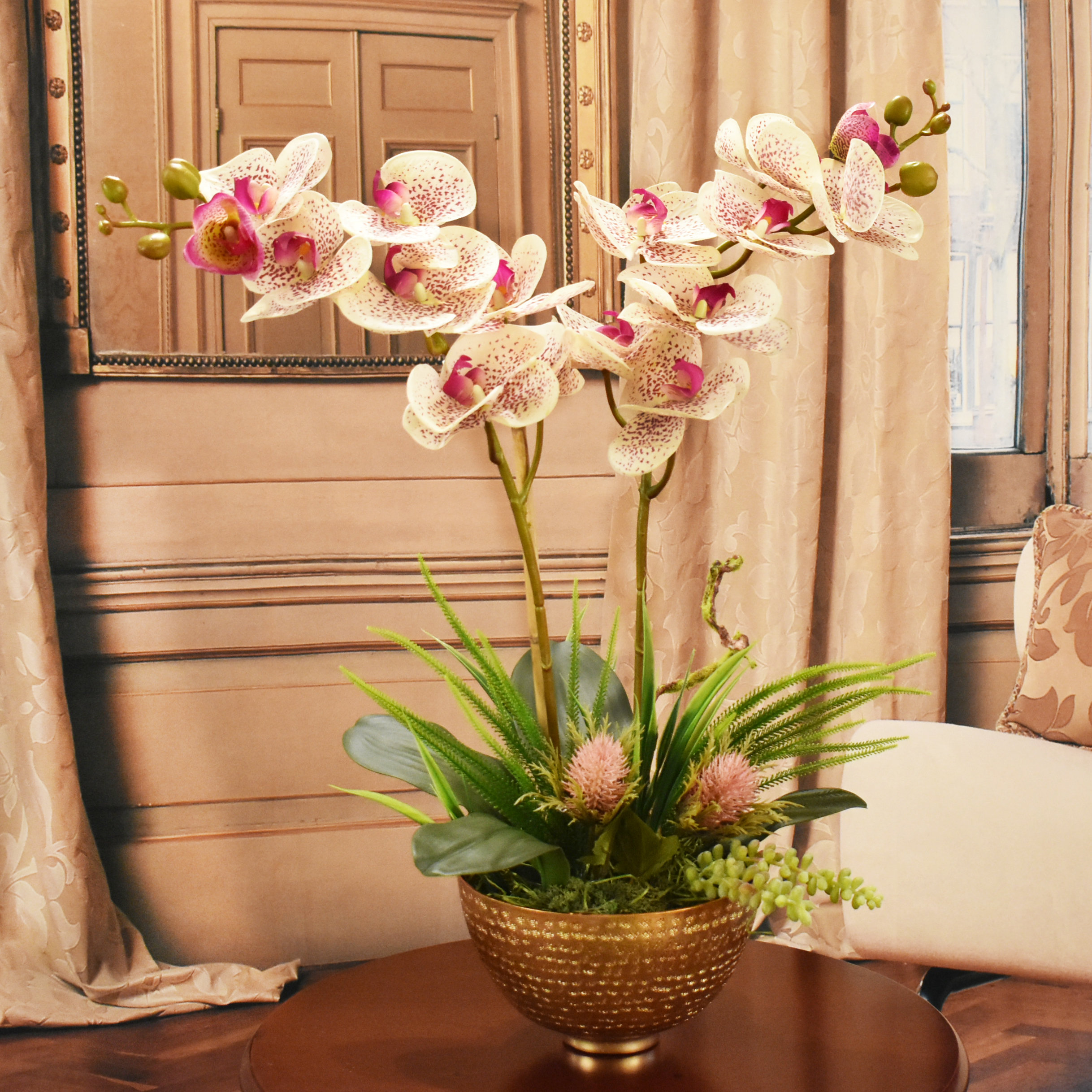 Primrue Magneta Orchid Centerpieces in Vase | Wayfair
