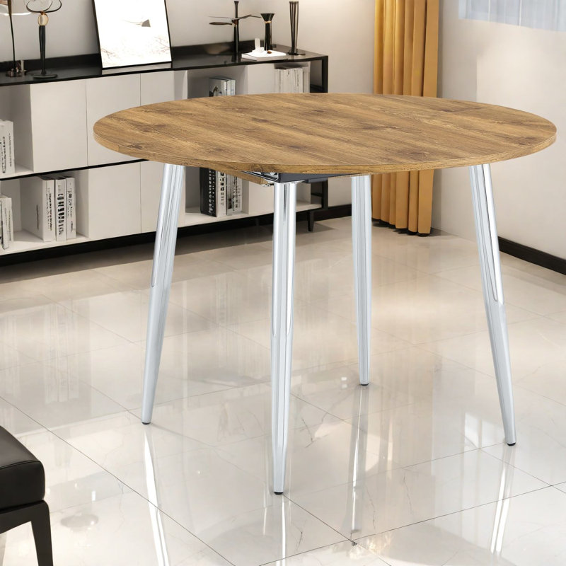 Table de salle à manger extensible peu encombrante, en bois aggloméré et en métal, maison moderne