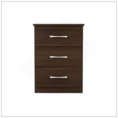 Elegant Contemporary Nightstand In Sandle Wood, Perfect For Compact Spaces And Modern Decor.
