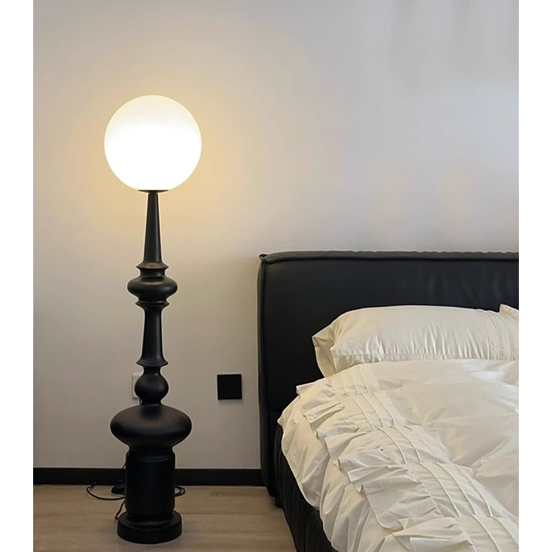 Mid Century Roman Column Globe Light Fixture