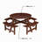 Outdoor 8 Person Picnic Table, 8 Person Round Picnic Table With 4 Built-In Benches, Umbrella Hole, Outside Table And Bench Set For Garden, Backyard, Porch, Patio-133930937