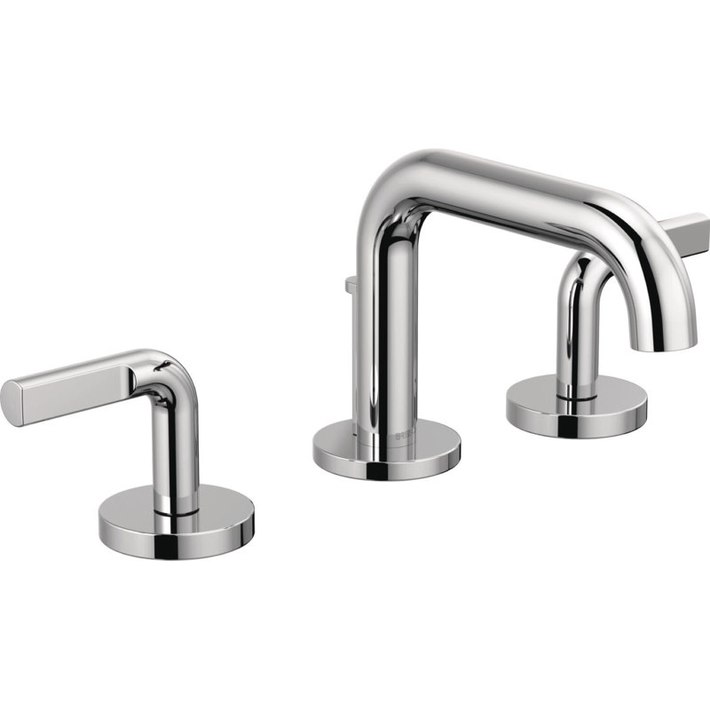 Litze® Widespread Lavatory Faucet With Low Spout, Notch Lever Handle, Polished Chrome, 1.5 GPM