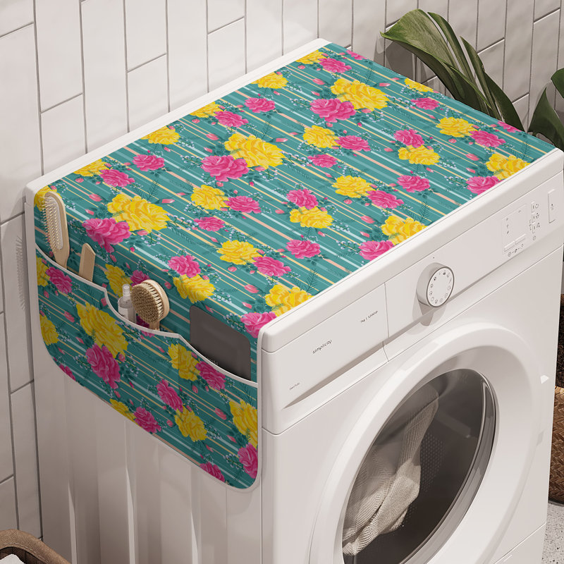 East Urban Home Flower Washing Machine Organizer Pack of 2 47" x 18.5" Multicolor