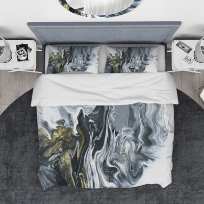 Modern & Contemporary Polyester Marble Duvet Cover