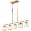 5-Light Glass Crystal Kitchen Island Pendant-412112072
