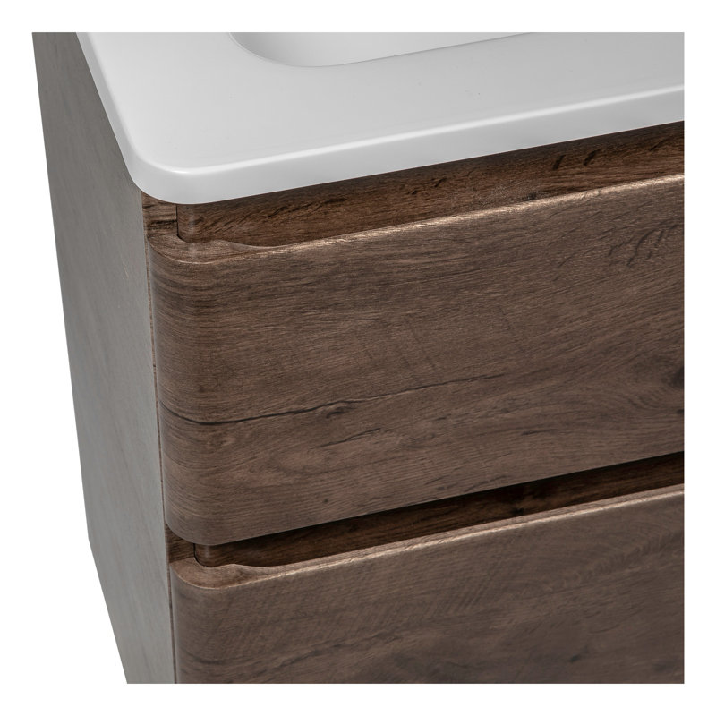 Meuble-lavabo simple avec plateau 23,4 Justyne, Bois de rose