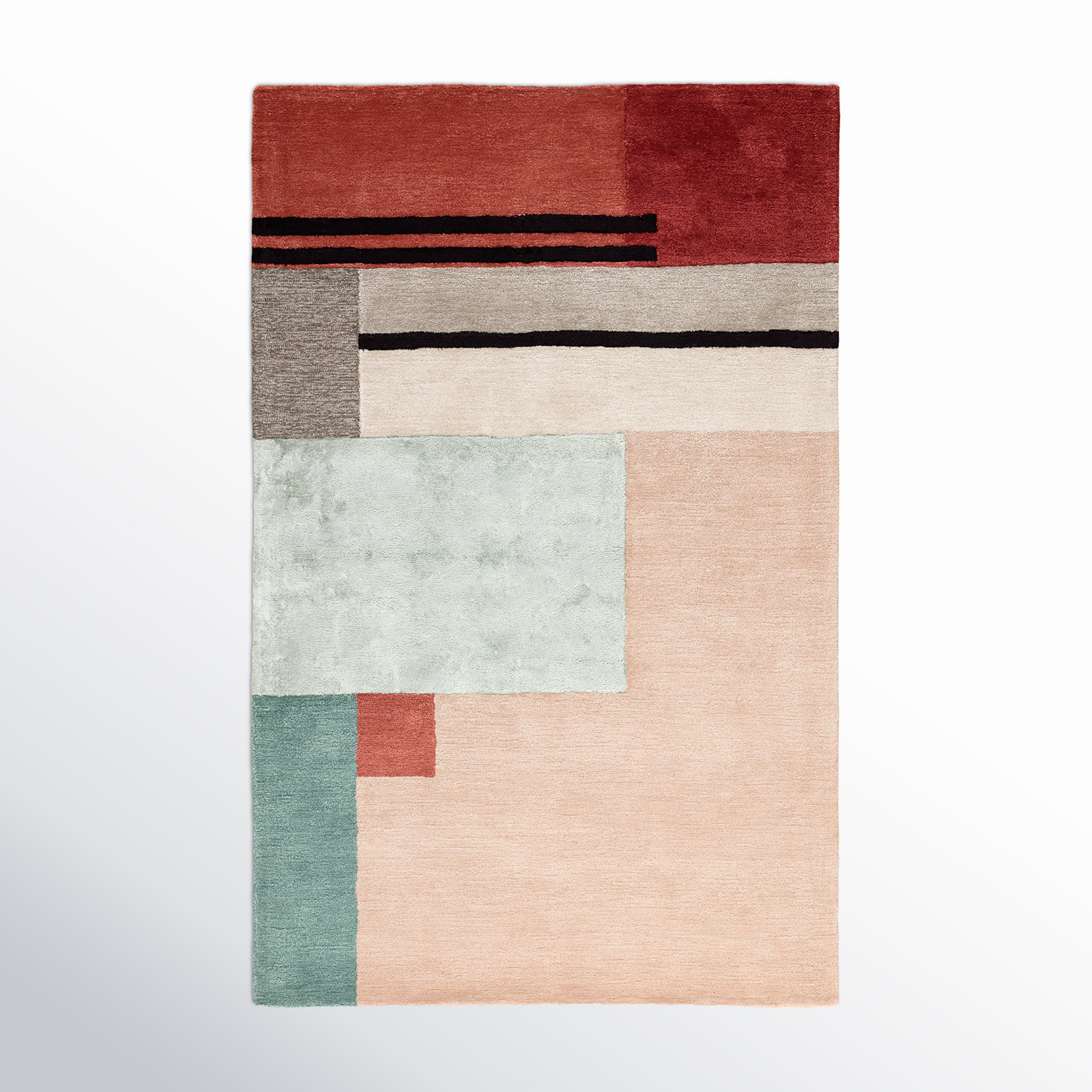 Runway Beige Hand-Tufted Geometric Rug, Rectangle 7'10" x 10'10"