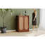 Armoire de bar 41,9 po avec porte escamotable en rotin industriel avec table de rangement