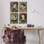 «Nouveau Mesdames with Floral Borders», ensemble de 4 impressions sur toile encadrées, design par The Dutch Lady