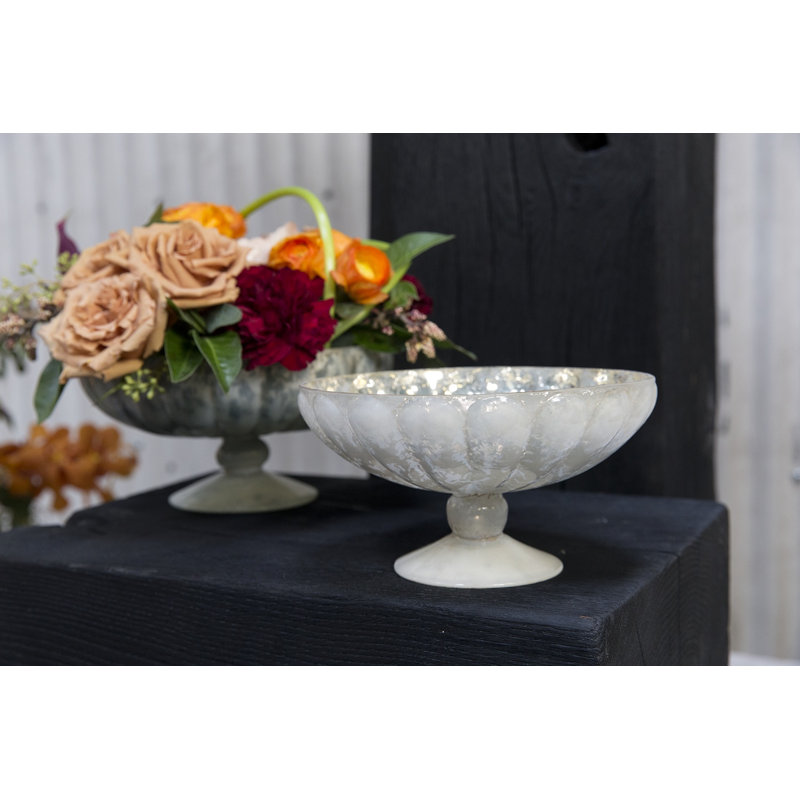Vase de table en verre fait à la main, H 3,75 po x l 7 po x P 7 po